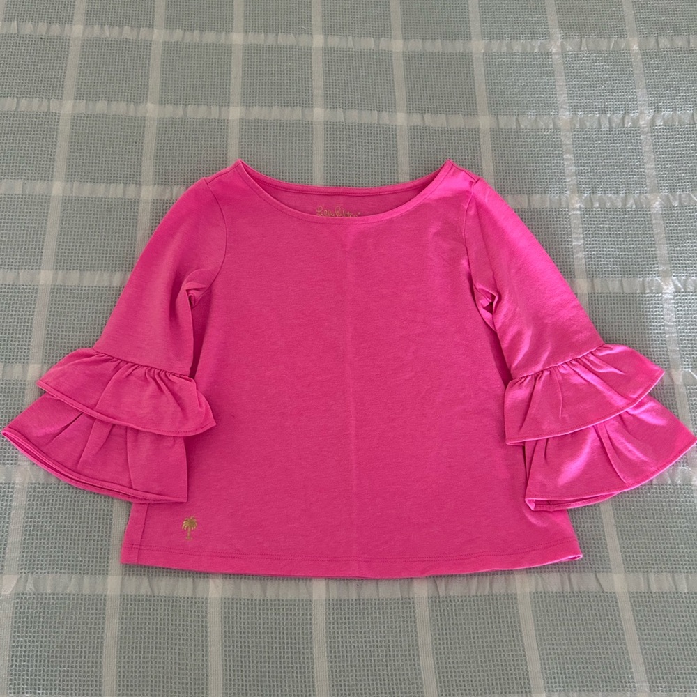 EUC Lilly Pulitzer girls mazie top raz berry size S (4-5)